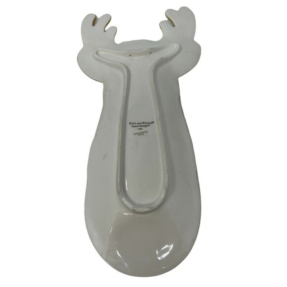 Fitz and Floyd Snack Therapy Reindeer Plate Tray Christmas Holiday - Picture 4 of 4